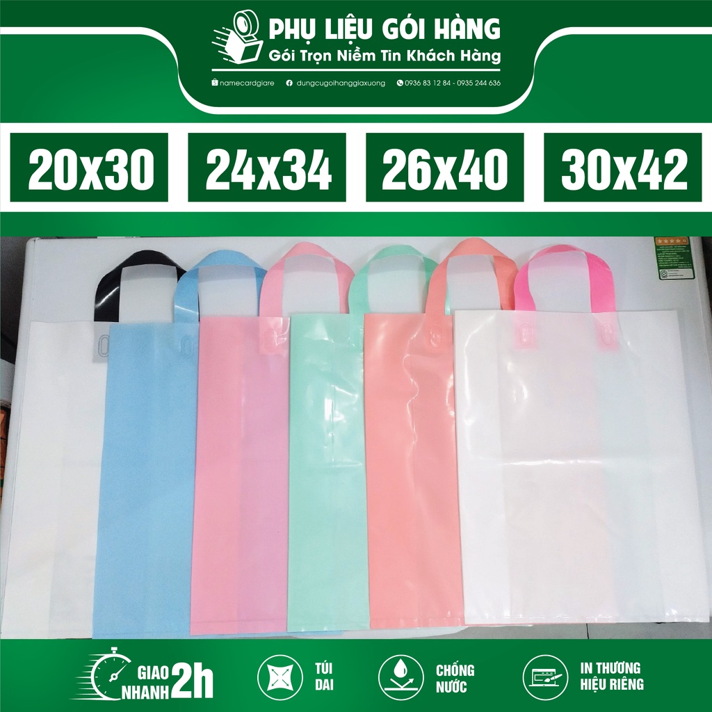 TÚI ÉP QUAI PE BÓNG DẺO [NHẬN IN THEO YÊU CẦU]
