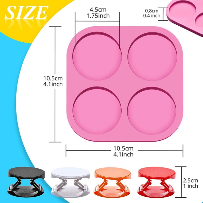 Khuôn Làm Giá Đỡ Điện Thoại Hình Tròn Bằng Silicon Resin Tiện Dụng Diy