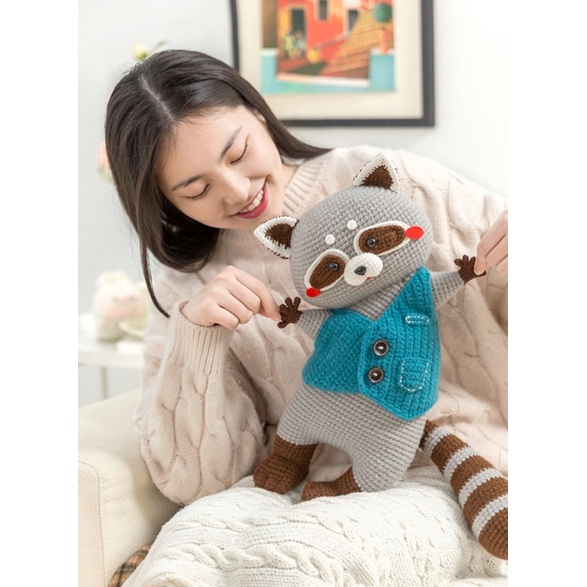 DIY Gói nguyên liệu Đan móc len thú nhồi bông chibi cặp đôi couple quà tặng handmade thủ công tự làm agumirumi lenmade