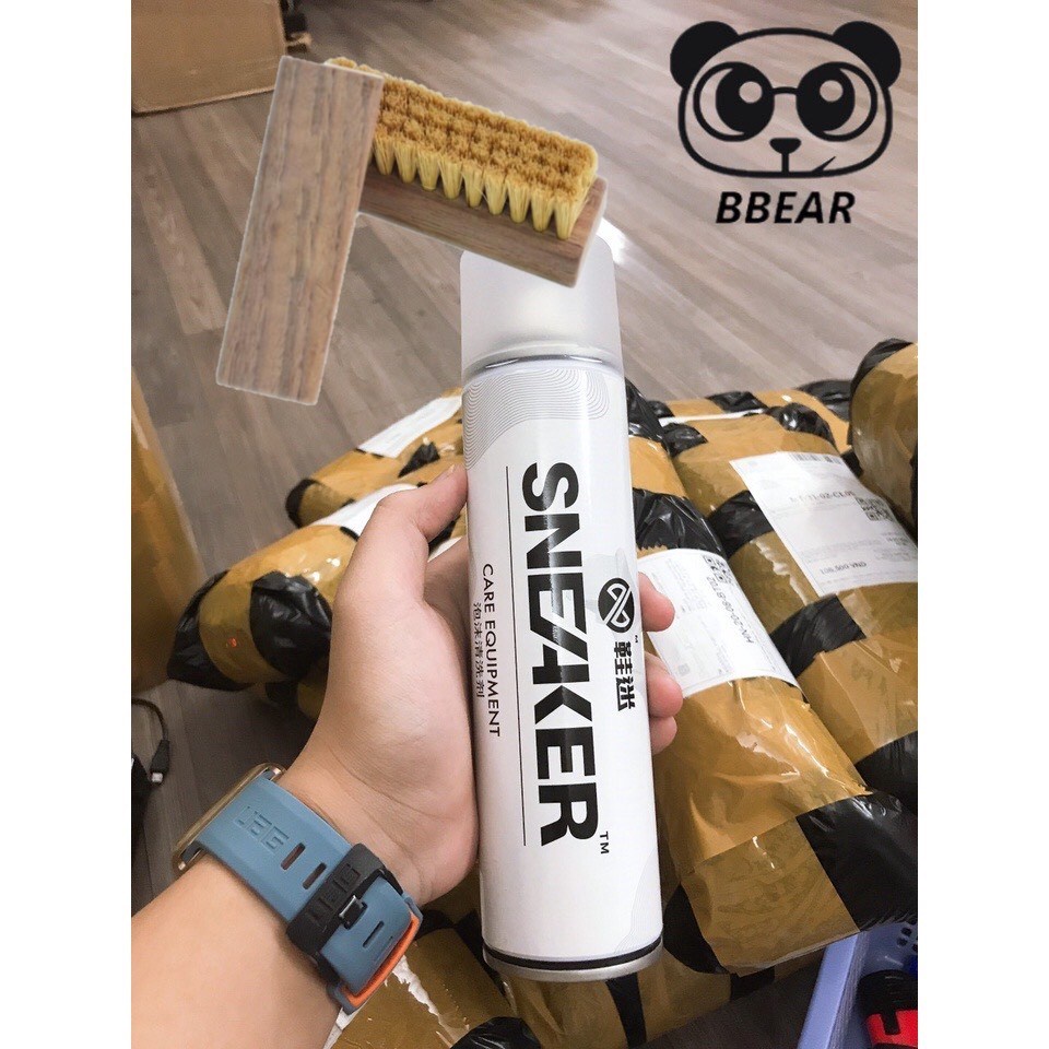 Chai Xịt Bọt Vệ Sinh Sạch Giày Snoker/Sneaker Tặng Kèm Bàn Chải + Khăn Lau Không Cần Giặt BBearShop