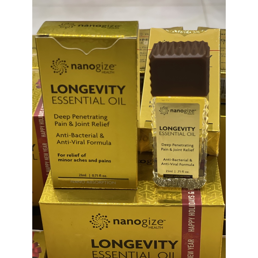 Dầu lăn vàng Longevity Nanogize của Mỹ 21ml - giảm đ.au hiệu quả, mùi hương dịu nhẹ, nhỏ gọn tiện lợi