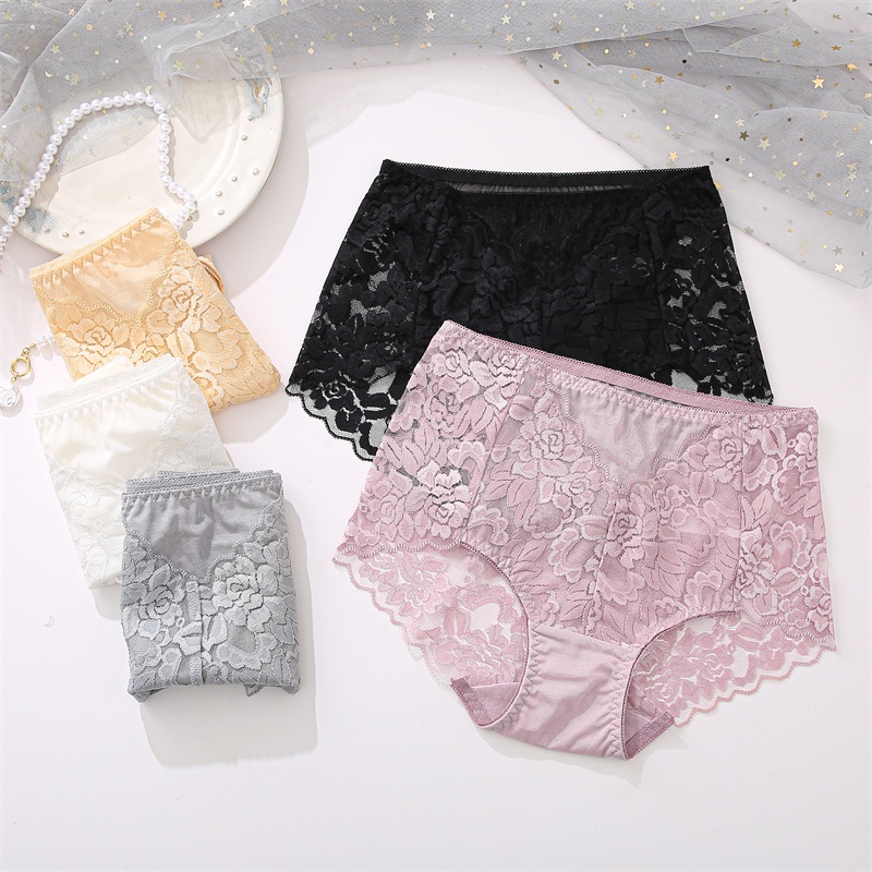 Cute Byte Quần Lót Ren Lưới Mềm Mại Lưng Cao Cỡ Lớn M-3XL Thời Trang 2022 Dễ Thương Cho Nữ