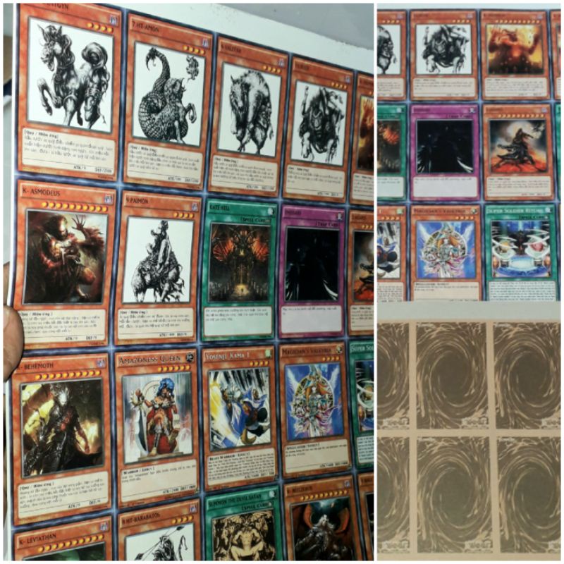 Sét 224 thẻ bài Yugi_oh Tiếng việt và tiếng Anh đặc biệt không bị trùng kích thước 6.5cm x 8.5 cm in 2 mặt
