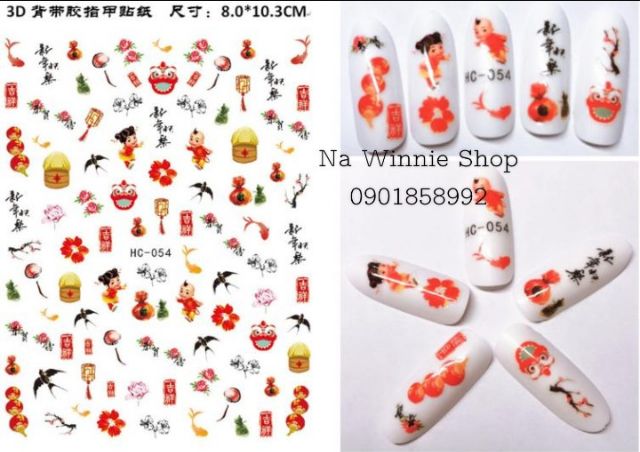 Trang trí móng tay tết