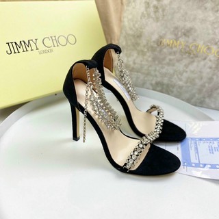 Cao gót quai mảnh đính đá gót 9cm