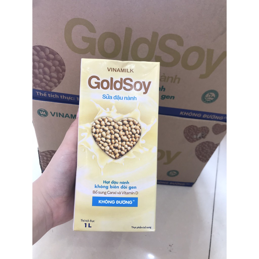 Combo 3 hộp Sữa Đậu Nành Vinamilk GoldSoy Không Đường 1L