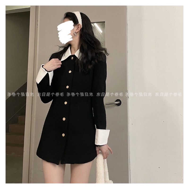 Đầm sơ mi cúc dọc phối viền trắng cao cấp ( ảnh thật cuối ) CÓ SẴN