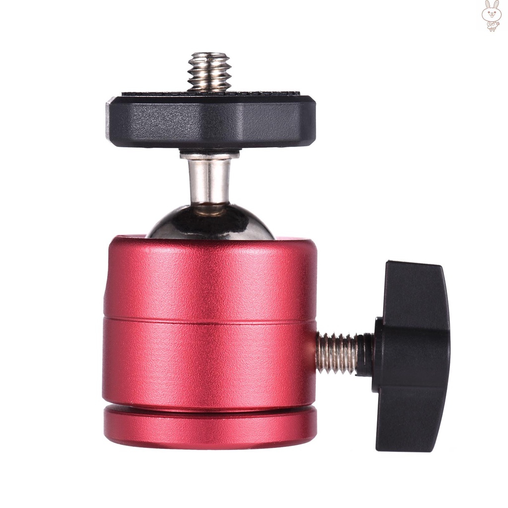 RD Mini Ball Head 360 Degree Rotatable Aluminum Alloy Ball Head Mount with 1/4 Inch Screw for Camera Camcorder Tripod