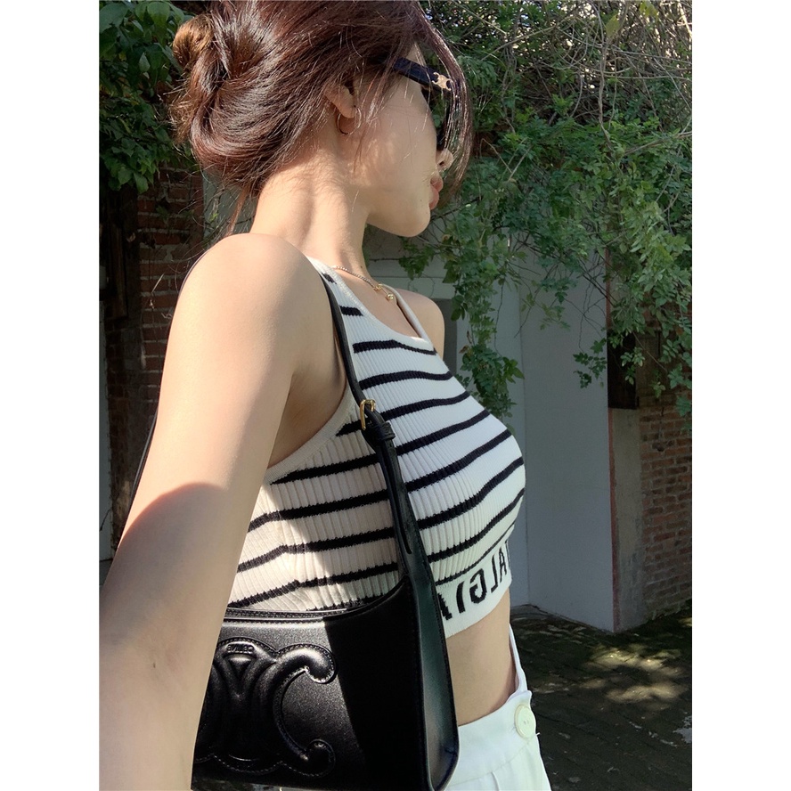 Áo hai dây dệt kim thời trang mùa hè cho nữ