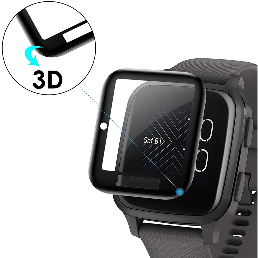 Set 2 miếng dán cường lực bảo vệ màn hình thích hợp cho đồng hồ thông minh Garmin Venu Sq 3D