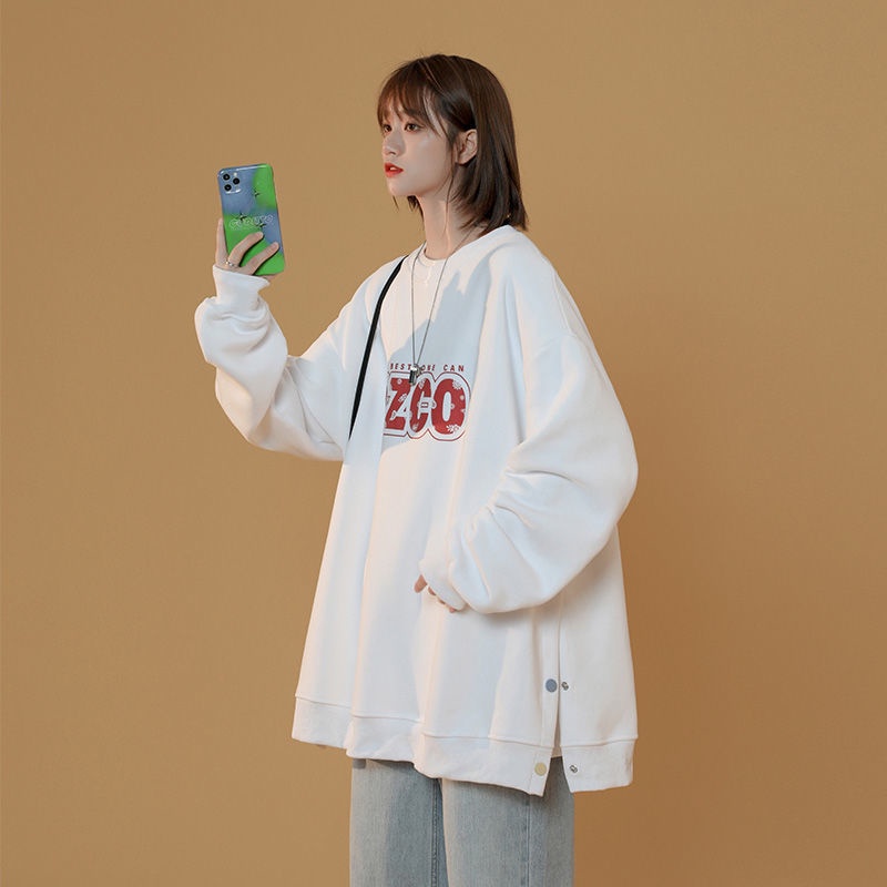 Áo sweater plus size tay dài dáng rộng phong cách thời trang hàn quốc cho nữ