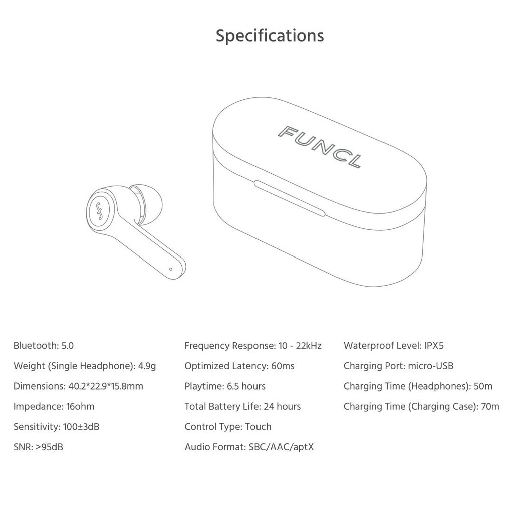 [Mã ELMSBC giảm 8% đơn 300K] Funcl AI | Tai nghe True Wireless