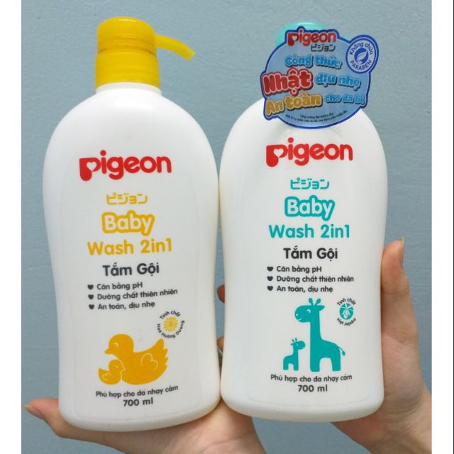 (700ml) Sữa tắm gội Pigeon Baby Wash 2in1