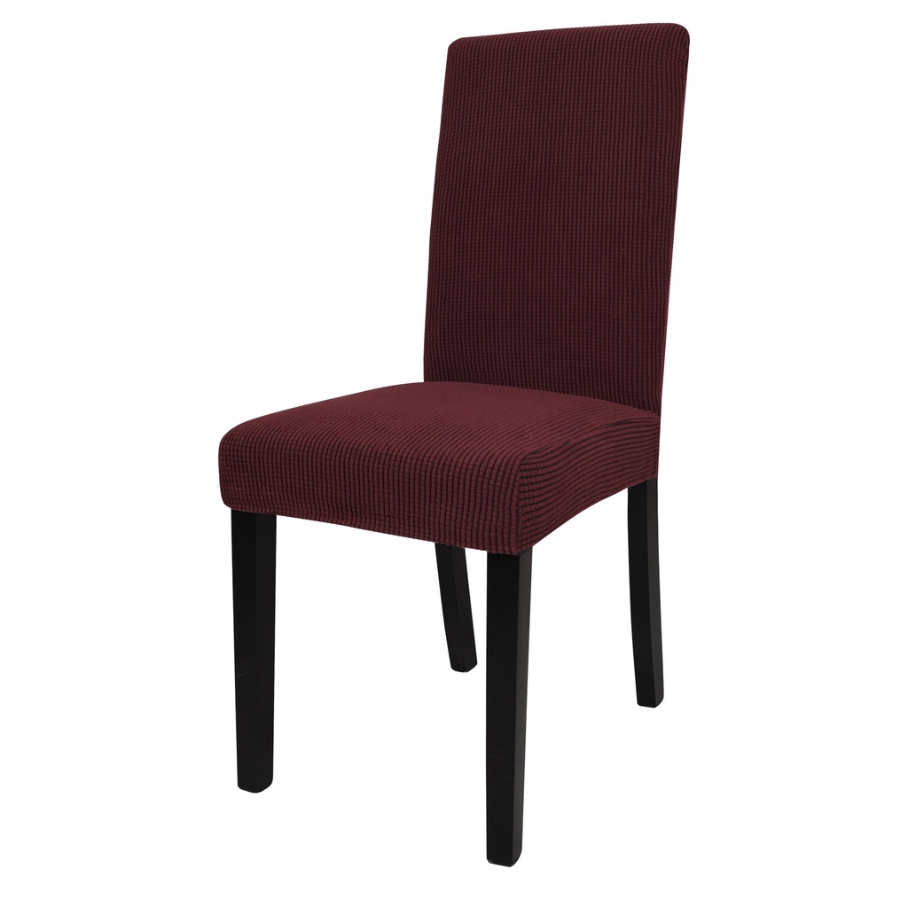 Vỏ Bọc Ghế Dệt Kim Co Giãn Màu Trơn Hai Lớp Phù Hợp Cho Khách Sạn