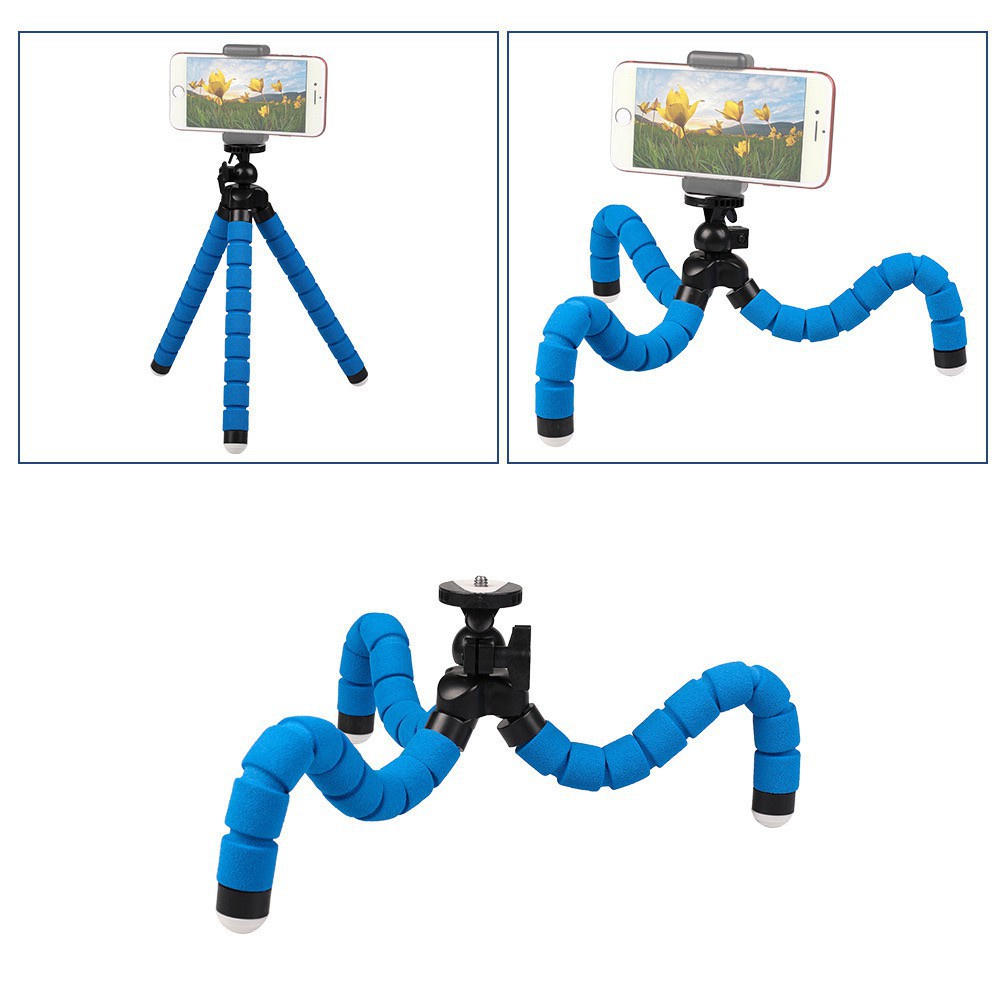 Giá đỡ camera mini LAMMCOU kiểu bạch tuộc bằng xốp kèm giá đỡ điện thoại và bộ chuyển đổi cho camera hành động (M)
