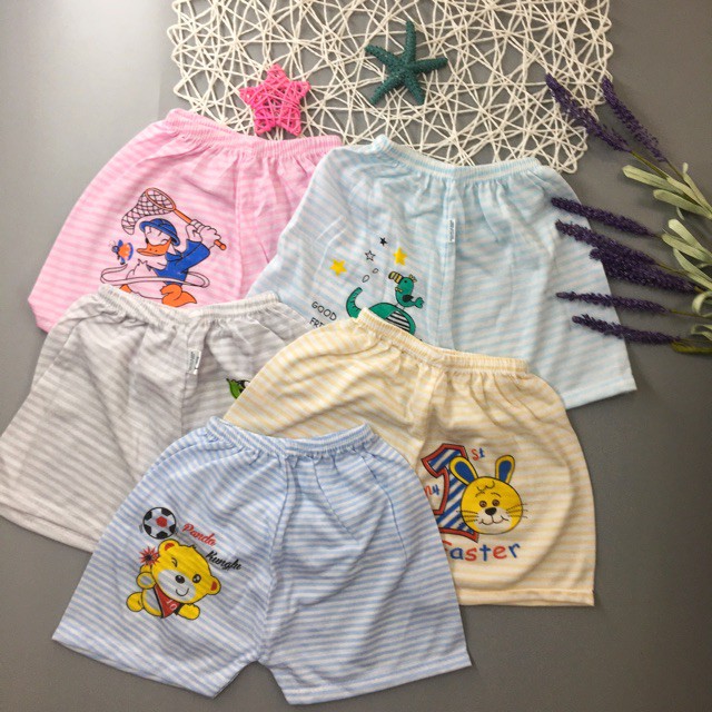 Set 5 quần đùi cotton đẹp cho bé 3-12kg _ 5Q2