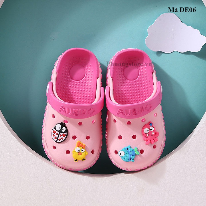 Dép sục cho bé gái bé trai từ 0-5 tuổi siêu nhẹ, kháng khuẩn DE06
