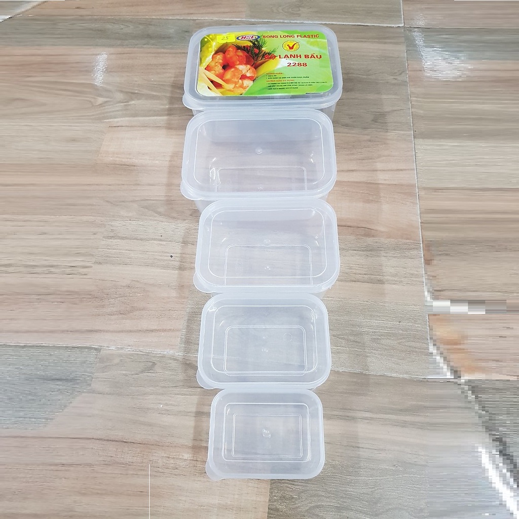 Bộ 5 Hộp Đựng Thức Ăn, Hộp Bảo Quản Thực Phẩm Cao Cấp