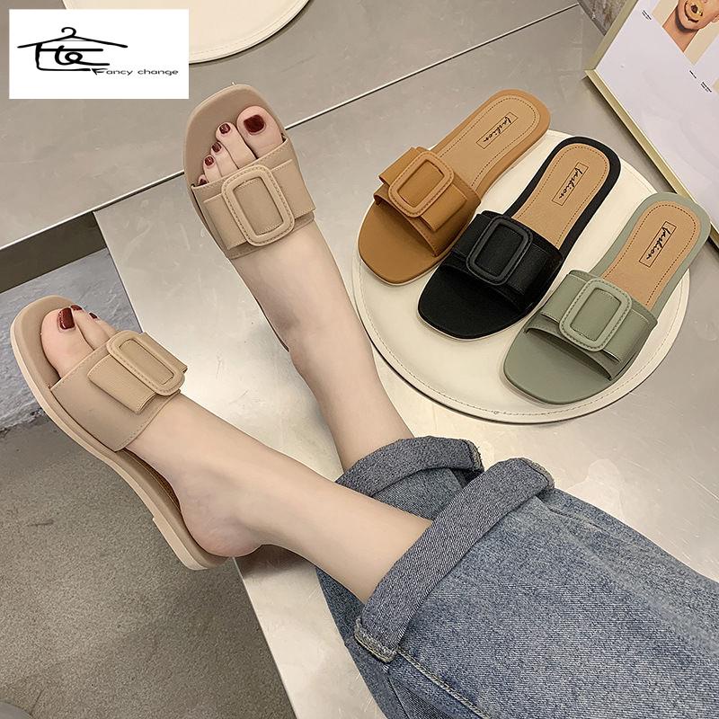 Dép Mùa Hè Có Khóa Vuông Phong Cách Hàn Quốc Thời Trang Cho Nữ