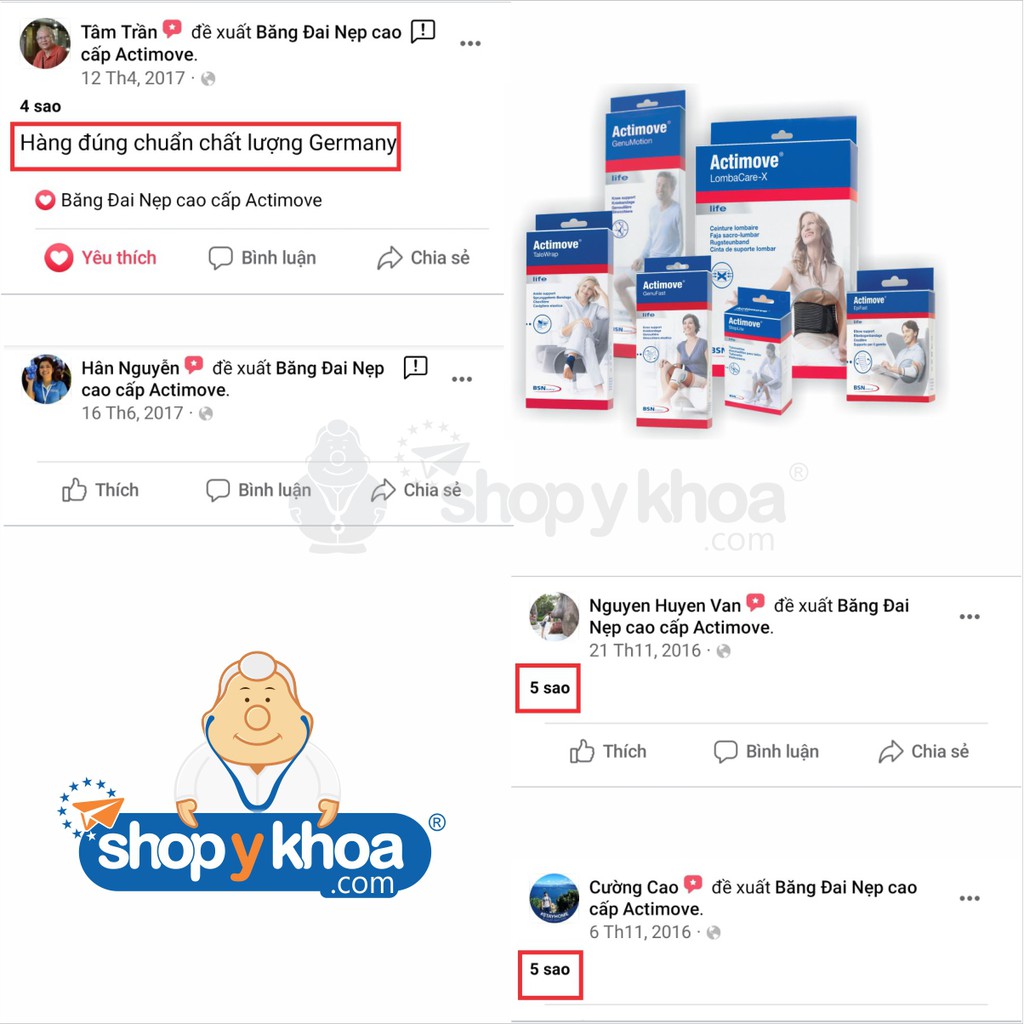[CÓ QUÀ TẶNG] Bó gối đai dán chấn thương &amp; thể thao cao cấp Actimove GenuStep (Made in Germany)