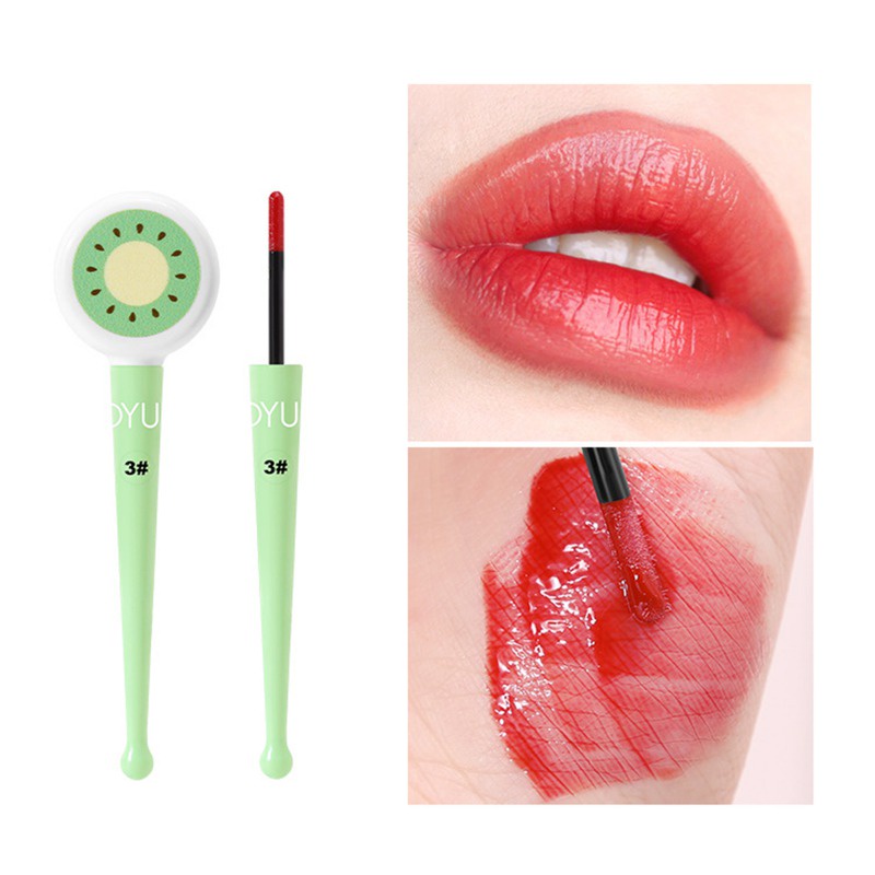 Son Môi Dạng Lỏng 4 Màu Lâu Trôi Chống Thấm Nước Thiết Kế Hình Cây Kẹo Mút Dễ Thương