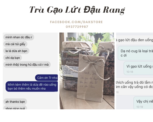 Trà gạo lứt đậu đen, đậu đỏ lá dứa, rang thủ công, đậu quê sạch an toàn