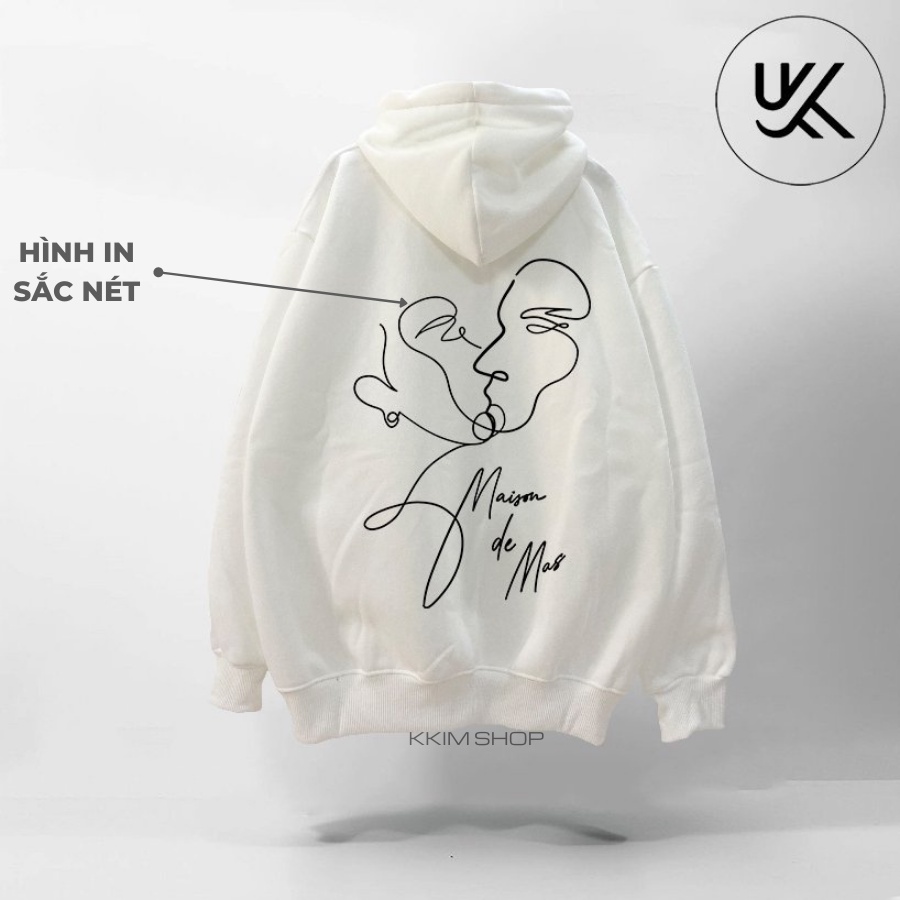 Áo Nỉ HOODIE ZIP Line Art 2 Faces màu XANH LÁ, Áo khoác hoodie dây kéo unisex nam nữ form rộng oversize nỉ bông cao cấp