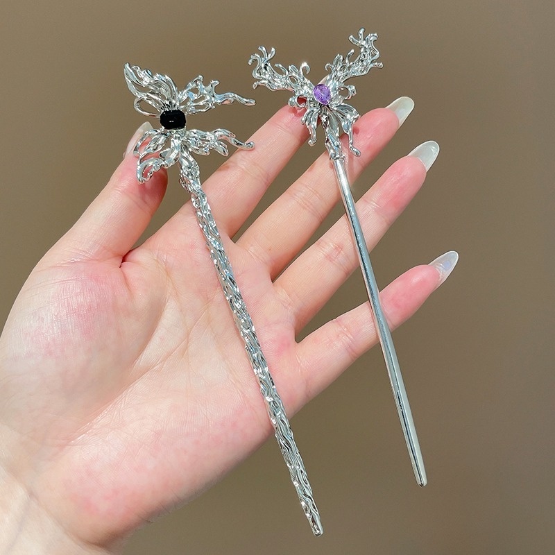 Kẹp Tóc Hình Bướm Bằng Kim Loại Phong Cách Retro Hàn Quốc