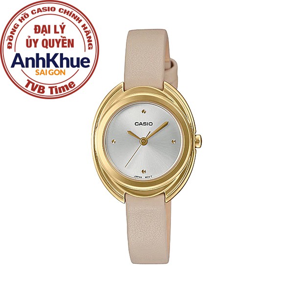 Đồng hồ nữ dây da Casio chính hãng Anh Khuê LTP-E166GL-7CDF (26mm)
