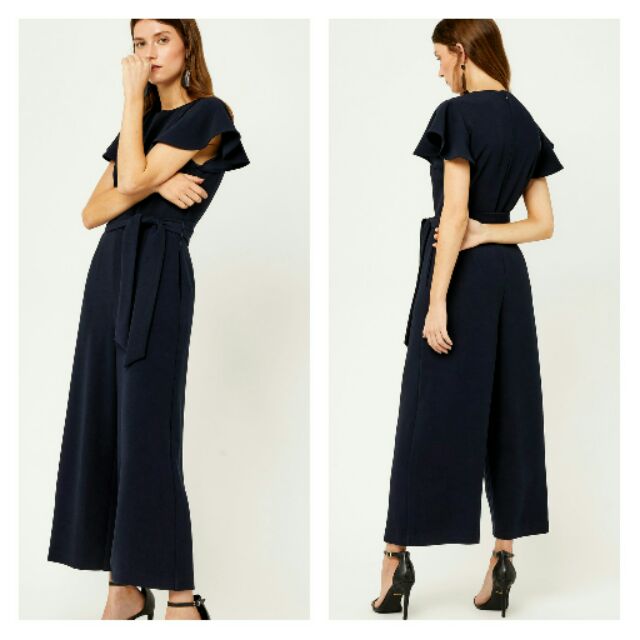 (AUTH SALE) Jumpsuit navy tay bèo Warehouse Auth Sale sz 6UK