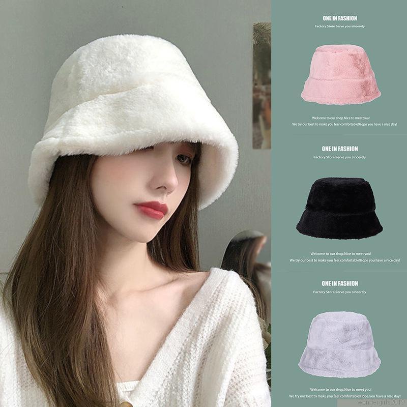 Mũ bucket Vải Nhung Mềm Mại Dày Dặn Giữ Ấm Mùa Thu Đông Thời Trang Cho Nữ