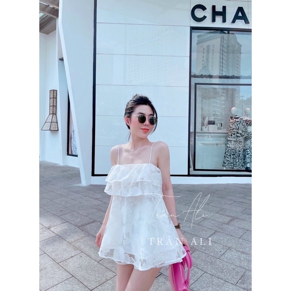 Set áo ren tầng 2 dây + quần short