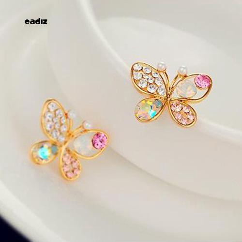 Hoa tai hình bướm đính đá lấp lánh