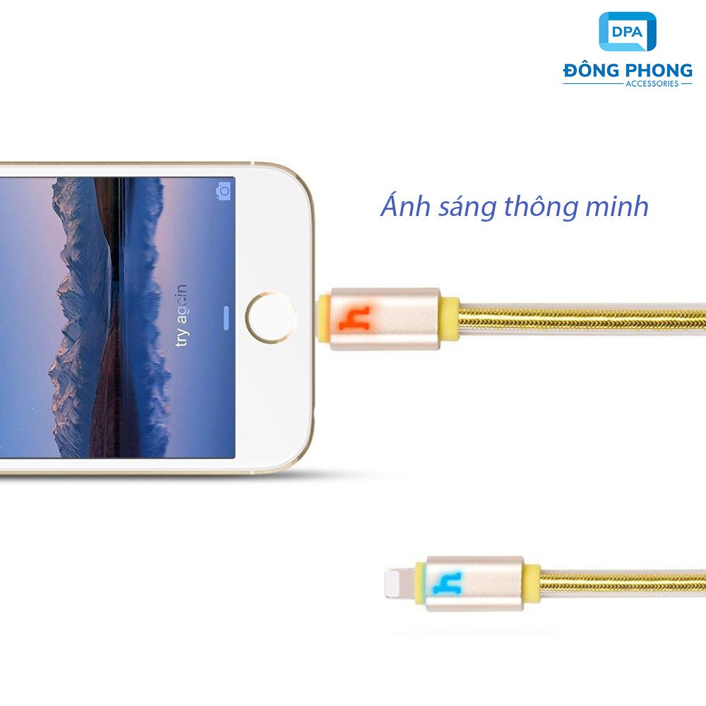 Cáp iPhone / iPad chính hãng Hoco UPL12 dài 2 mét có đèn báo sạc đầy