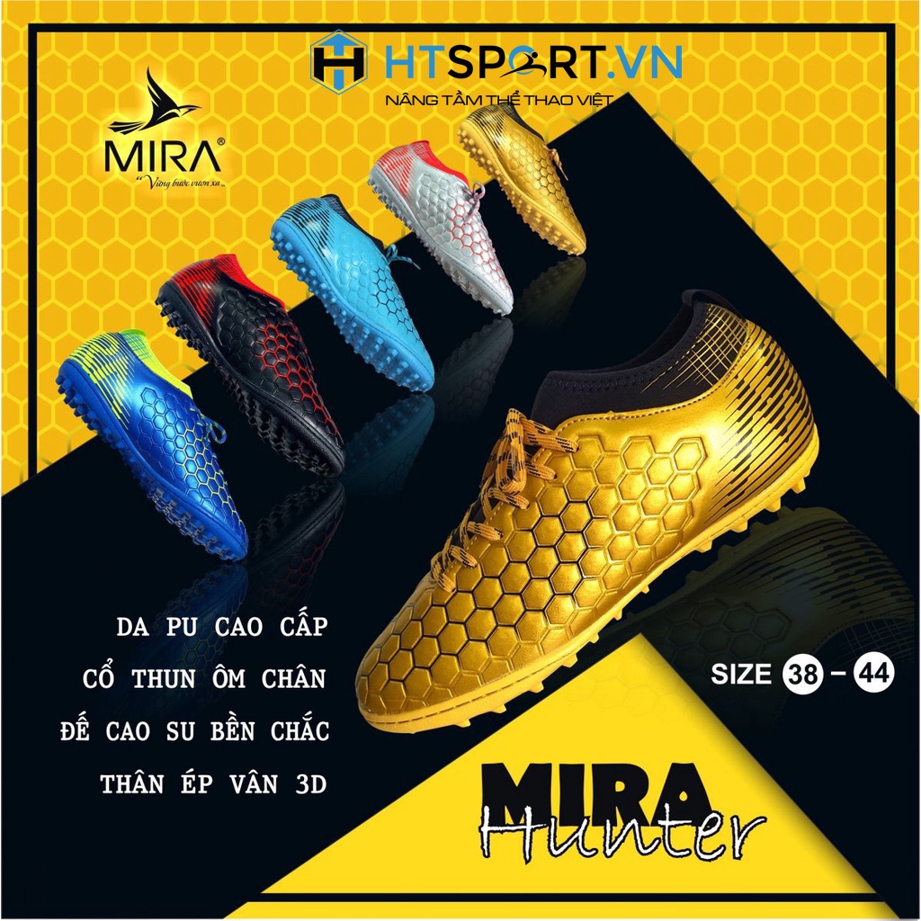 Giày đá banh, giày Mira hunter đá bóng chính hãng sân cỏ nhân tạo Full Box