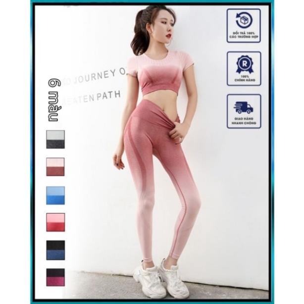 Bộ quần áo tập gym yoga thể thao nữ AMIN thông thoáng, co giãn, thoáng mát Đẹp