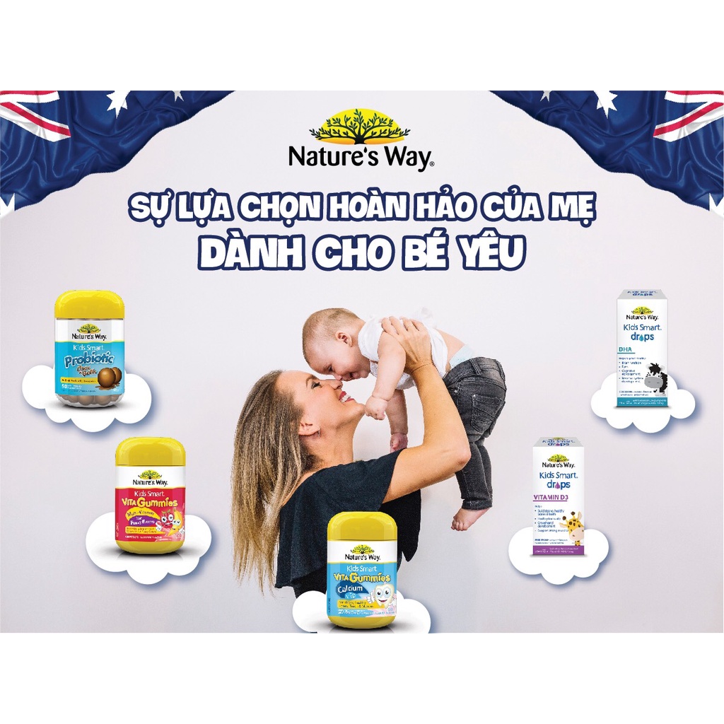 BỘ 3 NATURE'S WAY KIDS SMART DROPS BỔ SUNG DHA + PROBIOTIC + VD3 CHO TRẺ SƠ SINH VÀ TRẺ NHỎ