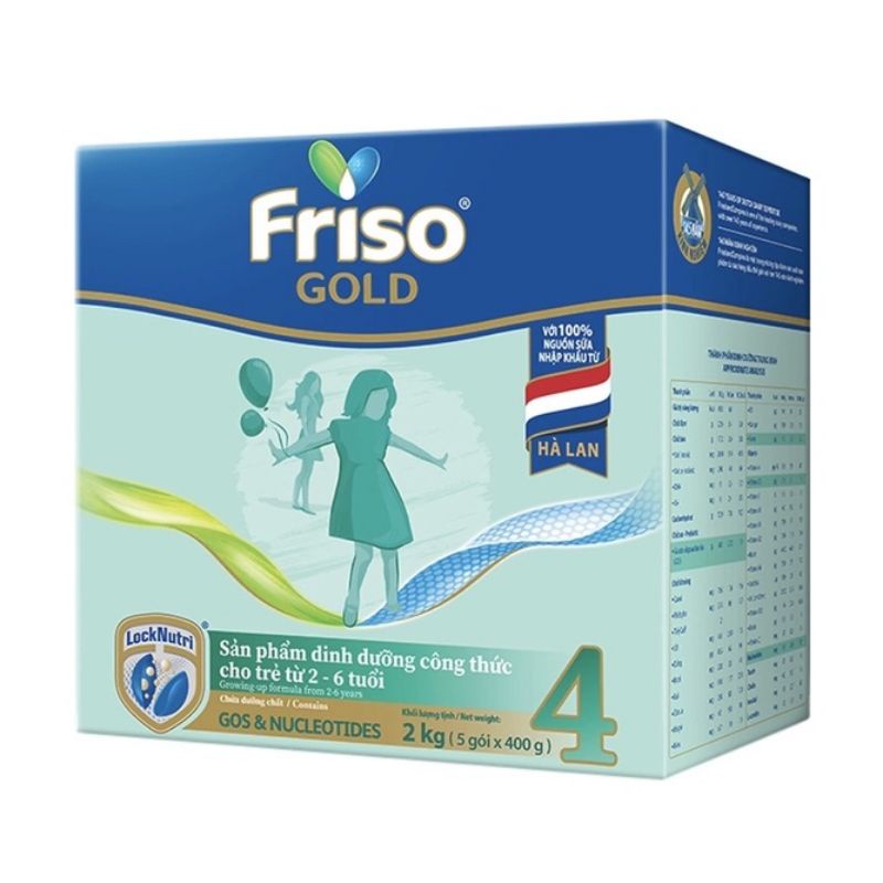 Sữa Frisogold 4 hộp 2 kg ( dành cho trẻ từ 2-6 tuổi)
