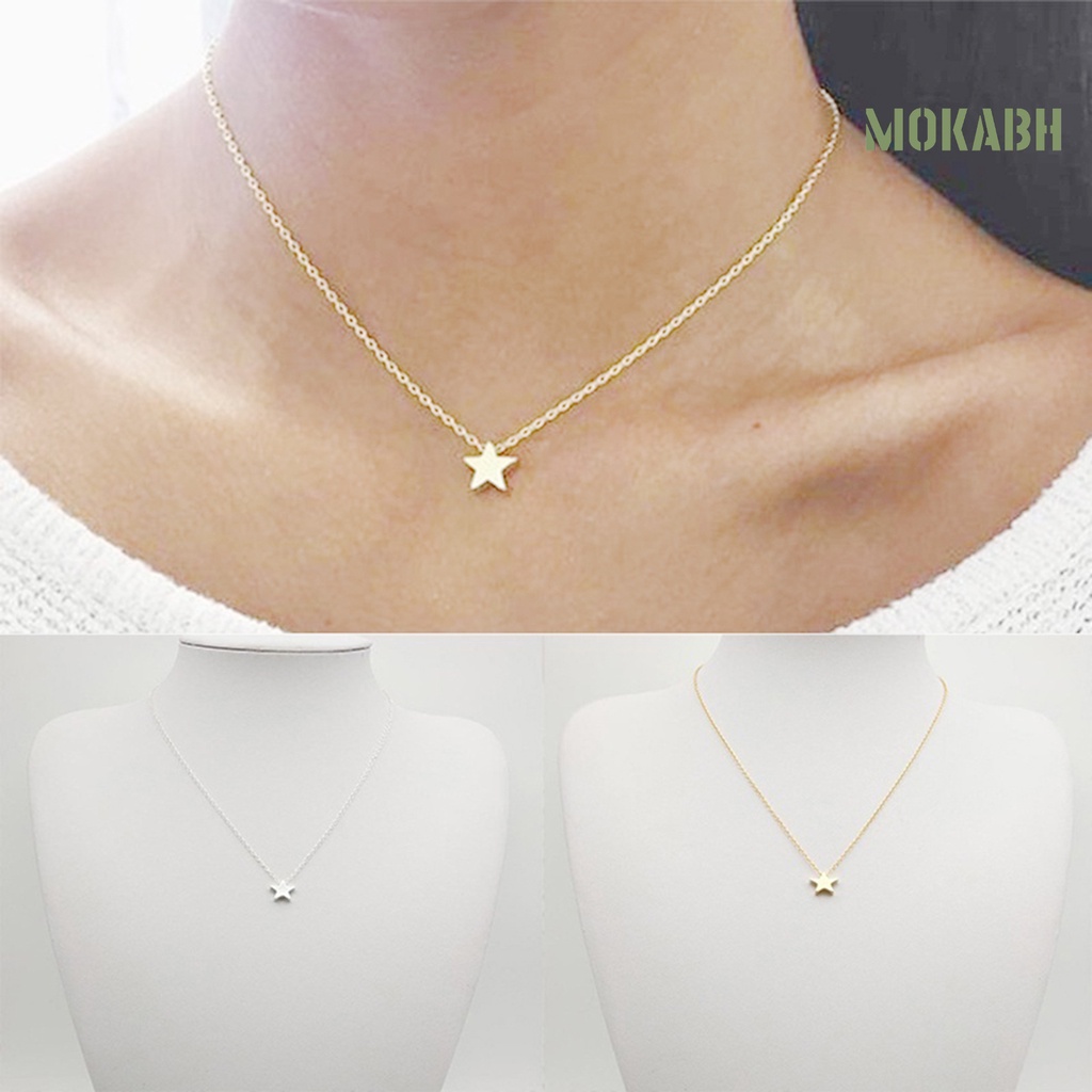 Vòng cổ Hình Ngôi Sao Năm Cánh Đơn Giản Chống Rỉ Sét Cho Nữ