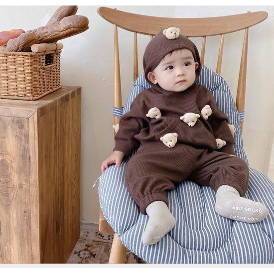 Bộ nỉ len gấu siêu yêu cho bé trai 2021