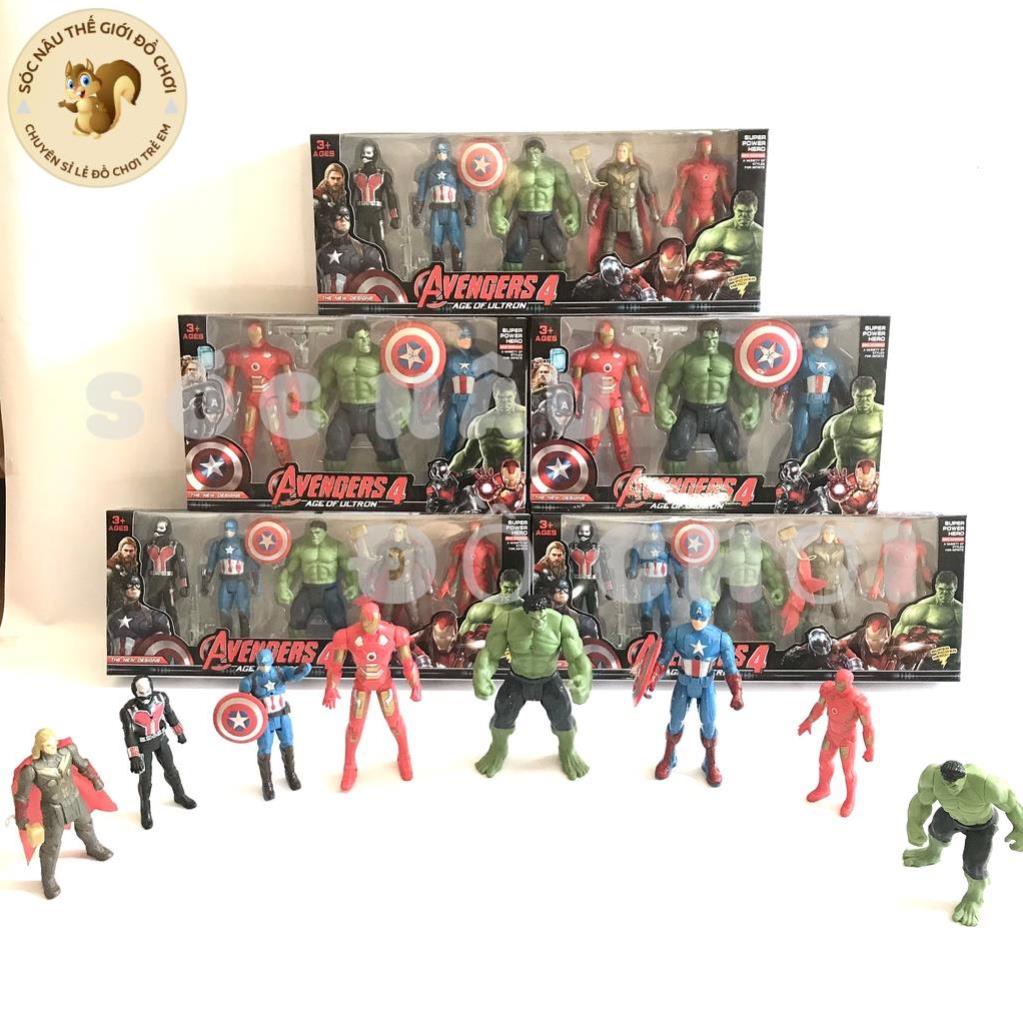 Đồ chơi nhân vật SIÊU ANH HÙNG Avenger Iron Man Captain Thor Hulk Ant Man có đèn led cử động khớp cho các bé Sóc Nâu