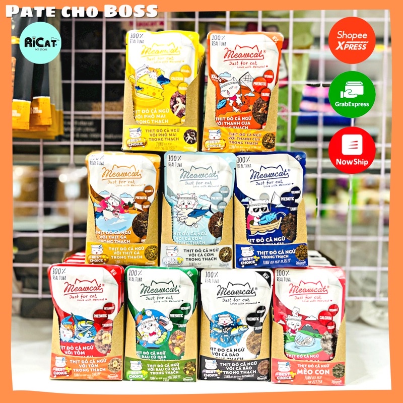 Pate Cho Mèo MEOWCAT Thịt Đỏ Cá Ngừ gói 70g Thơm Ngon Dinh Dưỡng