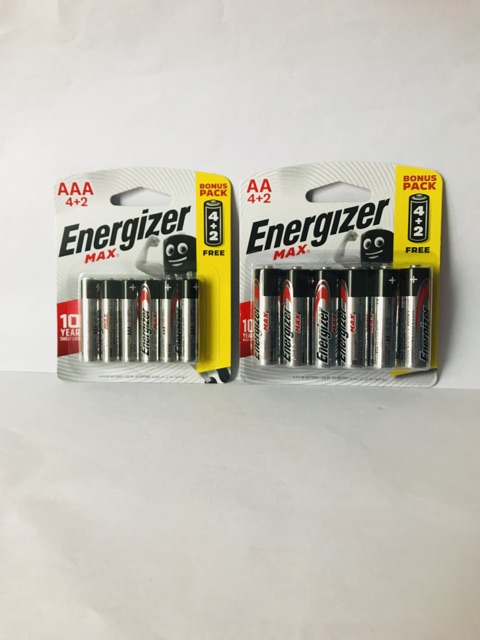 Pin Max 4 + 2 Viên Energizer E91 BP4+2 AA  ,E92 PB4+2 AAA