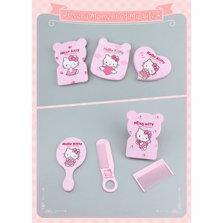 Gương soi có kèm lược chải tóc hình hello kitty/hình vuông xinh xắn đáng yêu phong cách Hàn Quốc dành tặng cho bé yêu
