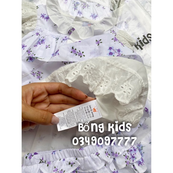 Váy Bé Gái Phối Ren Hoa Tím Jam&amp;Jenny