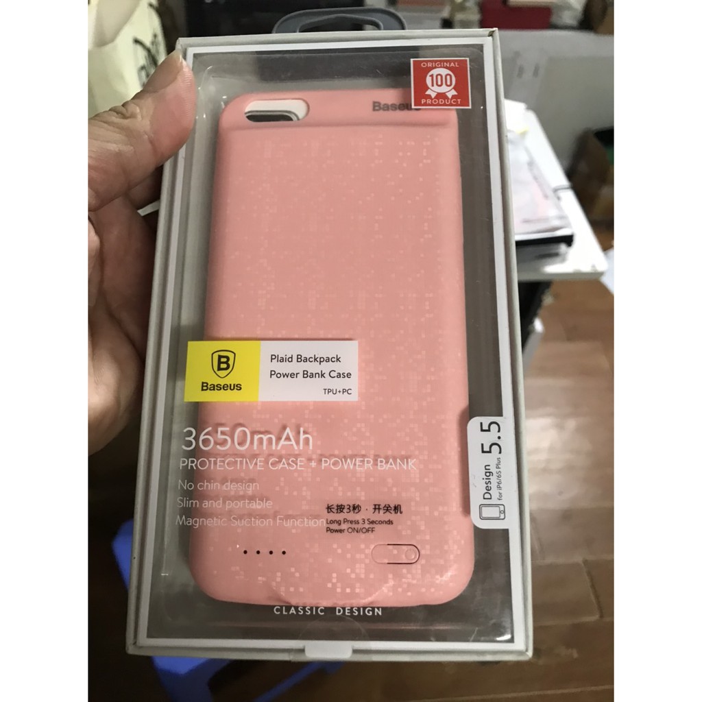 Ốp lưng kiêm sạc dự phòng baseus IPhone 7 plus/IPhone 7/IPhone 8/IPhone 8 Plus/IPhone 6 Plus