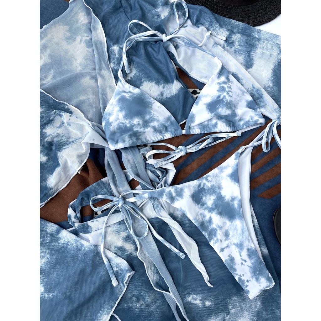 Bộ Bikini 4 Mảnh Cổ Chữ V Dài Tay Màu Gradient Cho Nữ Yx11 | BigBuy360 - bigbuy360.vn