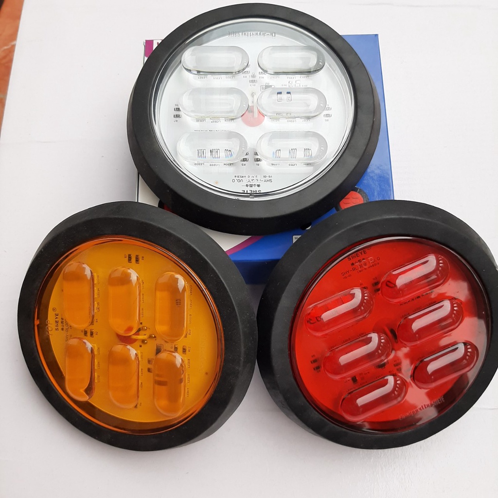 Đèn hậu  tròn xe tải chạy chung điện 12_24v