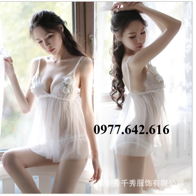 Váy ngủ cô dâu sexy thêu hoa ngực G47 ( BẢO KHÁNH _ SEXY LADDY)