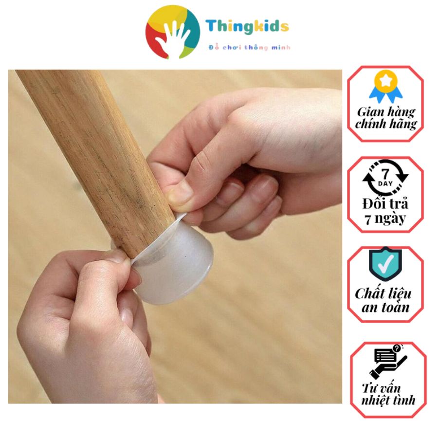 Combo 04 chiếc nắp silicon tròn bọc chân bàn ghế - Thingkids